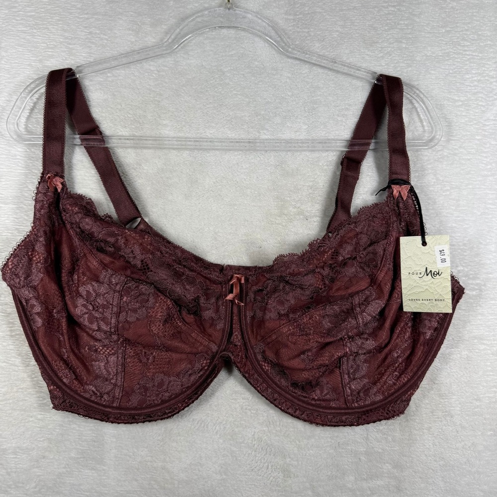 Pour Moi Amour Underwired Non Padded Bra 40G UK 40I US Truffle Lace PM1502 NEW